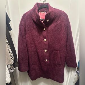 Kate Spade Red and Gold Tailored Pea Coat